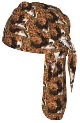 Lindo gorro de ciclismo con estampado de Beagle que absorbe la humedad debajo del casco, gorro moderno de 22-24 pulgadas