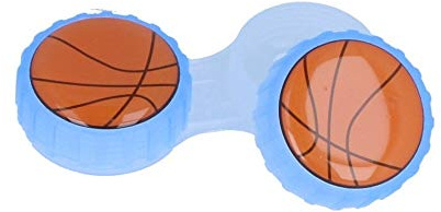 Kontaktlinsbehållare med motiv för alla typer av kontaktlinser blå – basket