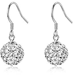 SLUYNZ Ohrringe in Tropfenform, aus Sterlingsilber, Strass, für Damen, Teenager, Mädchen, glänzend, CZ, Ball, Ohrringe, 925