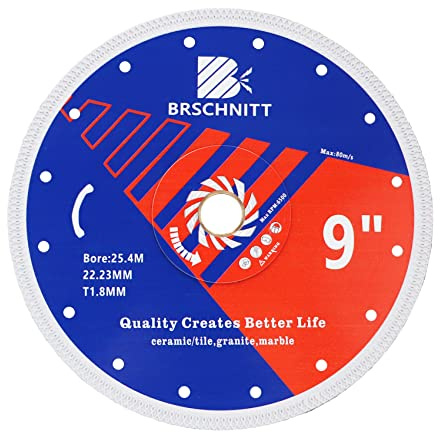 Disco Diamantato 230mm - BRSCHNITT Super Sottile X Mesh tagliare Disco per gres porcellanato, graniti, ceramica, quarzite, marmo.