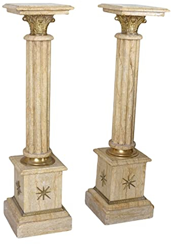 Palazzo - Set di 2 colonne in marmo, piedistallo di lusso, colonna decorativa bar075