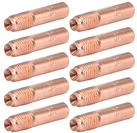 10 Boquillas Conductoras de 0,9 Mm para Soldadura MIG, Puntas de Contacto, Accesorios Pequeños de Cobre, Pistolas de Repuesto, Kit de Herramientas de Accesorios para Pistola