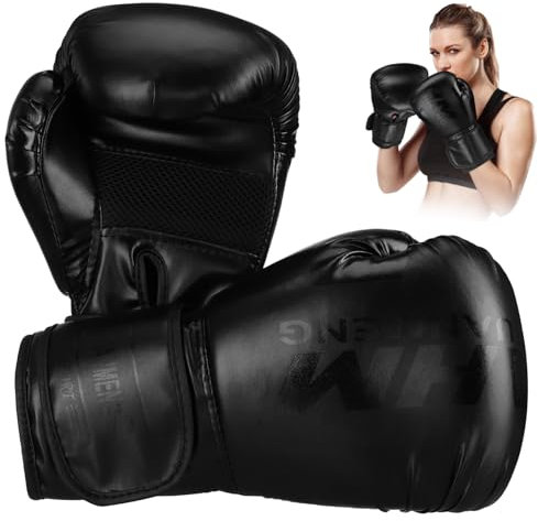 KOMBIUDA 1 Paar Schwarze Boxhandschuhe aus Leder Karate-Handschuhe Thai-Schlagpolster Boxhandschuhe Kinder Handschuhe für Männer Boxhandschuhe zum Boxen Erwachsener Boxsack