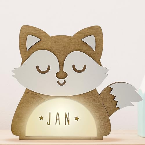 WONDEE Vintiun Regalos Originales, [4 Modelos] Regalos Personalizados de Bebés, Lámpara Personalizada Quitamiedos de Zorro - Cosas/Regalos para Bebés Recién Nacidos Originales 0 1 2 3 4 5 6 7 8 9 años
