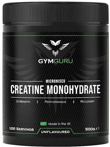 Gym Guru® Micronized Creatine Monohydrate Powder 500g - UK Made