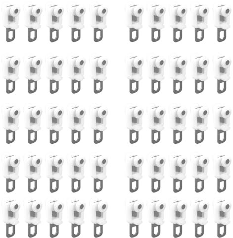 Puleggia Per Tende Ganci Per Tende, Tranquillo Rulli Per Binario Della Tenda, Gancio Per Tende Scorrevoli, Accessori Flessibili, 10/20/50 Pezzi Gancio Per Tende Scorrevoli Per Doccia Porte(50 PCS)