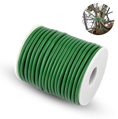 Pflanzendraht 3,5 mm x 20 m, Gartendraht Gummiert Dicke, Pflanzendraht Gummiert, Weich Bindedraht Ummantelt Grün zum Anbinden von Gartenarbeit Kletterpflanzen, Weinreben, Sträucher und Blumen