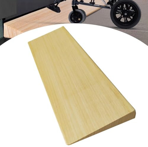 IMUNKT Holz Türschwellenrampe 1-4 cm Hoch, Bordsteinkanten Rampe Leichte Tragbare Rollstuhlrampe, rutschfeste Auffahrkeile Für Stufen, Innen, Türschwellen(70x5x1cm)