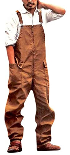 Mens Bib and Brace Overalls Work Bib Pants for Men Cargo Heavy Duty Pants Work Overalls Cargo Work Trousers for Man Trousers Work Wear Dungarees Clothing Work Dungarees Comfortable (Brown, L)
