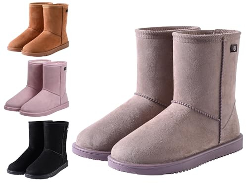 Imperial Riding Freezy and Frosty Stable Boots, Waterproof Shoe, Stylish Boots with Warm Faux Fur Lining, Winter Boots for Stable and Outdoor, Grey without mud flaps, 5 Women