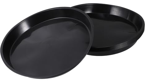 HOODANCOS 10 Piezas Bandejas para Macetas de Plástico Negro Bases Impermeables para Bonsáis y Plantas Recipientes para Jardineras de Interior y Exterior Fácil Apilado y Durabilidad Superior