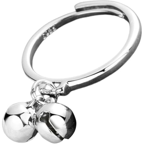 Ciieeo Aperto Regolabile Donna Doppia Campanella, Doppia Sfera Pendente, in Rame, Design Decorativo