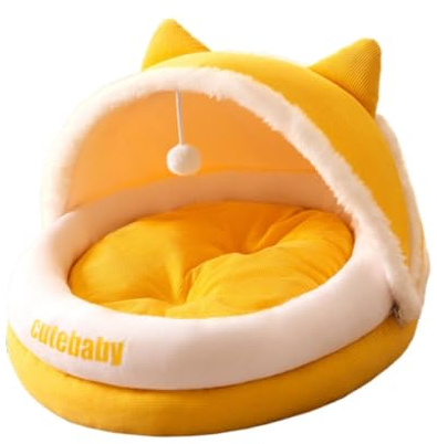 IOIUSKKU Cat Beds Semi Enclosed Cat Bed Cave House For Indoor Cats Padded Cushion Cozy Sleeping Pet Nest And Keeps Bed Firmly In Place Warm Cave Sleeping Nest For Puppy And Kitten