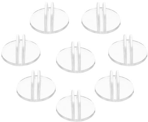 Homoyoyo 50 Pezzi Porta Biglietti da Visita Trasparente Rotondo 24x10mm in Plastica Rigida, Organizer da Scrivania per Segnaposto e Archiviazione Carte, Supporto Stabile per Ufficio
