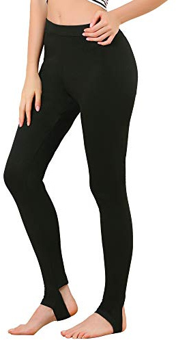 Allegra K Leggings de mujer Color sólido cintura elástica pantalones de estribo