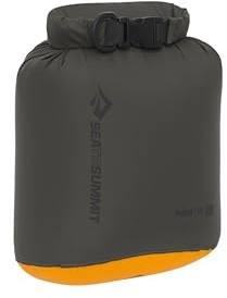 Sea to Summit - Evac Dry Bag XXS 3L - Space Saving Waterproof Storage - Lightweight - Roll-Top - Recycled Fabric - Base Lash Point & D-Ring - For Backpacking - 17 x 13.3 x 21.3cm - Beluga Grey - 43g