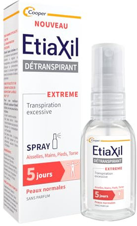 Etiaxil Spray Déodorant Détranspirant Aisselles Mains Pieds Torse 30ml