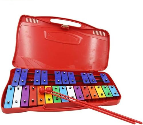 Glockenspiel Xylofon, Xylofon handknackad aluminiumplatta slagverk instrument 25 ton järnplatta xylofon (A)