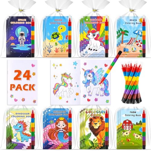 GOLDGE Libros Colorear de Ceras 24, Ideal como Detalles Cumpleaños Niños