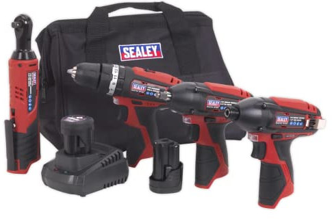 Sealey CP1200COMBO 4 x 12V SV12 Series Cordless Power Tool Combo Kit