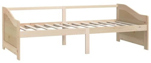 vidaXL Dagbädd 3-sits massiv furu 90x200 cm, dagbädd i trä, dagbäddsram, gästsäng, dagbäddar i trä, dagbäddsramar, gästsängar, övernattningssäng