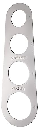JITNGA Misura Spaghetti in Acciaio Inossidabile, Misura Spaghetti in Acciaio Inossidabile, Misura Pasta in Acciaio Inossidabile con 4 Fori di Misurazione, Strumenti per Gadget da Cucina (Argento)