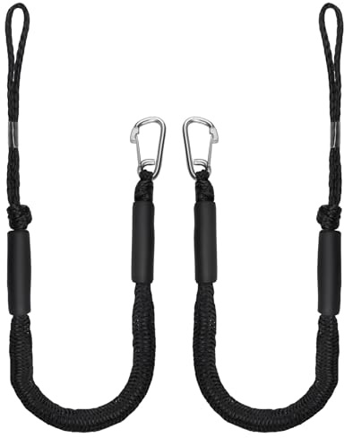 EFUTURETIME 2 x Cime e Cavi per Imbarcazioni 10cm (4FT), Bungee Dock Line con Gancio, Cima da Ormeggio, Cavi per Ormeggio per Barche, Moto d'Acqua, Kayak, Pontone, Canoa