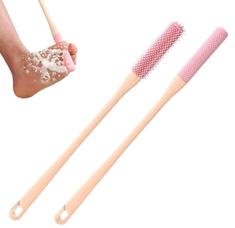Ziennhu Silikon Zehenbürste, Nagelbürste, Fußreiniger in der Dusche, Fußbürste aus Silikonborsten, Tiefenreinigung, verlängerter Griff für Senioren