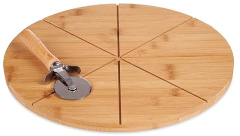 Plato pizza bambu 35cm con corta pizza b colección KINVARA