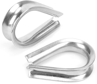 ANKROYU 2PCS Cosses De Câble Métallique De 18 Mm, Serre-Câble Marin En Acier Inoxydable Antirouille, Cosse Rigging Aluminium Double Viroles, Cosse De Câble En Forme De Cœur Pour Accessoire De Bateau