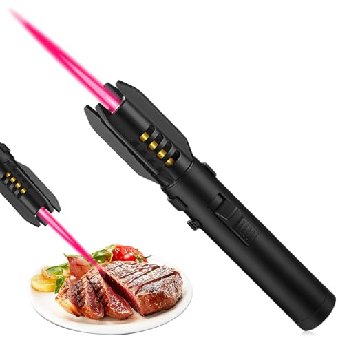 Jetflamme - Encendedor de tormenta, 20 cm, recargable a gas, resistente al viento, recargable para velas, cocina, barbacoa, camping, sin gas, color negro