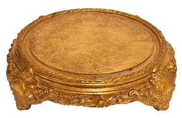 Base Barocca per Campana in Legno Foglia Oro 30 cm | Elegante Base Decorativa in Stile Classico | Ideale per Campane di Vetro, Centrotavola e Esposizioni