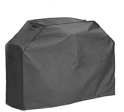 DATSH Large Barbecue Cover, 210D Heavy Duty BBQ Grill Cover for Outdoor Grill, Waterproof, Windproof＆UV Proof BBQ Shelter, Durable Dustproof BBQ Covers with Storage Bag, Black 145x61x117cm