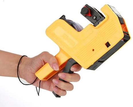 Price Tag Gun Labeler, 8 Digits Price Tag Gun, Price Tag Gun Retail Tool with Labels & Ink Refill for Retail Use (Yellow)