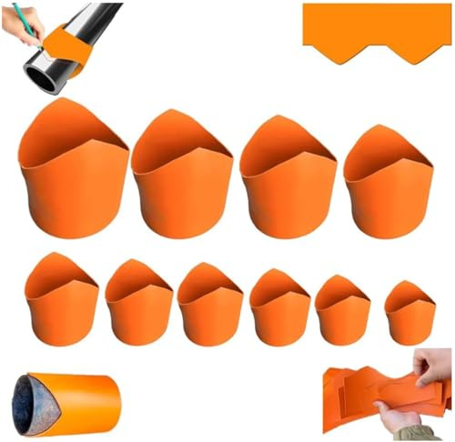 Lot de 10 gabarits de coupe de précision pour selle de tuyau, différentes tailles, outil de gabarit de contour de précision, outil de serrage de contour avec bord incurvé pour PVC, tuyaux métalliques