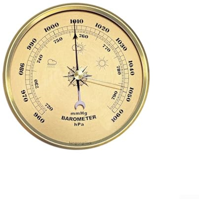 Homeponnew Barómetro de metal, reloj doméstico, medidor de presión meteorológica, diseño mecánico, no necesita energía, decorativo, montado en la pared, instrumento de predicción del tiempo