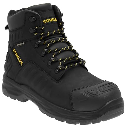 STANLEY Aramac Men's Waterproof, Steel Midsole Plate, Steel Toe Safety Work Boot (Black, UK Footwear Size System, Adult, Men, Numeric, Medium, 9)