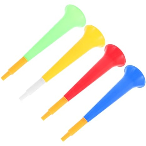 WHAMVOX Trompetas De Juguete Para Niños 4 Piezas Plástico Multicolor Juguetes Musicales Para Animar Fútbol Fiestas Infantiles Accesorios Para Eventos Deportivos