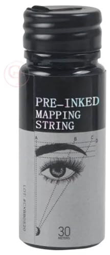 Fil de microblading noir et blanc de 30 m, pré-encré pour le traçage des sourcils, outil de maquillage permanent et de teinture pour tatouage. (1pc Noir)