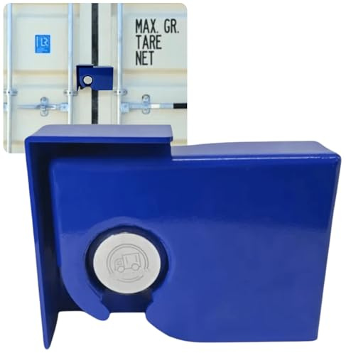 Puck Lock Box – USA Containers Heavy-Duty Bolt-On Lock Box with Puck Lock Included, 5.2mm Enclosed Steel Security for Shipping Containers & Trailers (Unique Keys)
