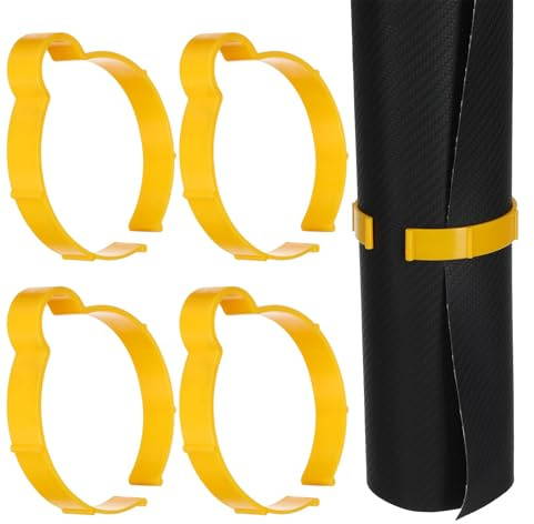 MUELODSIC Clips de Rangement pour Film Vinyle Voiture 8 Cm Petit Modèle, Lot de 4 Pièces Jaunes, Outil Pratique pour Pose et Fixation de Films Adhésifs Automobile, Accessoires de Bricolage