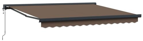 HFXHIJXQ Toldo extensible de 400 x 300 cm, toldo con brazo articulado para jardín, terraza y balcón, protección solar estable de tela y metal, resistente toldo para terraza