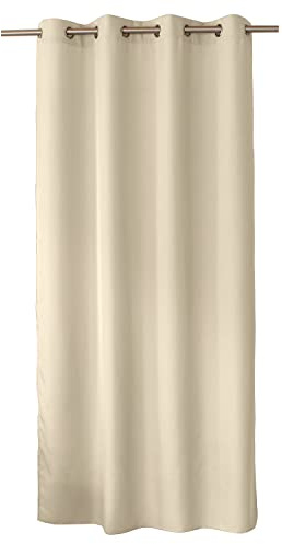 ED ENJOY HOME - Cortina Decorativa con Ojales Plateados, 140 x 240 cm, Crudo, 100% poliéster, satén, colección básica