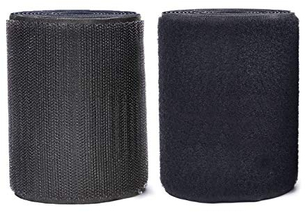 STAY GENT 11CM (4.3 inch) Zoll Klettband breit 2 Meter lang Kein Klebstoff Klettverschluss zum Nähen Klettband für Fliegengitter, Schwarz