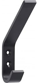 SIRO Kleiderhaken Grünberg, Schlicht, Modern, Aluminium schwarz matt pulverbeschichtet, 120 mm x 75 mm x 19 mm, LA 16 mm, 2313/PB12