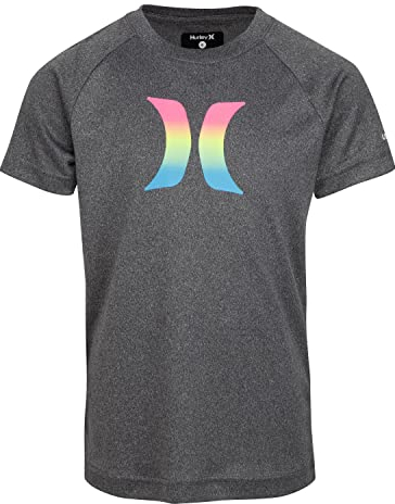 Hurley Jungen Rash Guard Shirt, Black/Icon, 7 Jahre EU