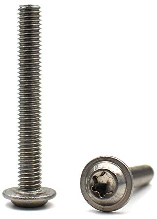 Linsenkopfschraube mit Flansch und Innensechsrund/Torx (ISR,TX) nach Norm: ISO 7380-2 rostfreier Edelstahl A2 V2A Vollgewinde Flanschschraube Flachkopfschraube (M6 x 40 mm, 10 Stück)