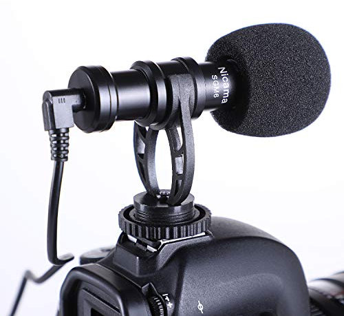 Nicama SGM6 Mini 3.5mm Condenser Shotgun Interview Camera Microphone for DSLR Cameras Canon Nikon Sony Camcorders