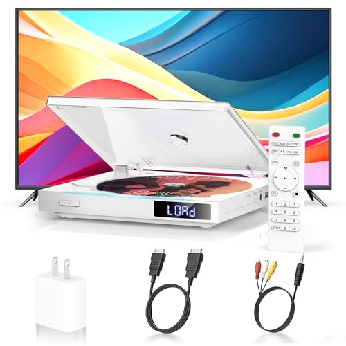 HDMI Mini DVD Player for Smart TV, Region Free DVD Players with Mini Design, Small DVD CD Players for Home, USB Input, HDMI & AV Output, NTSC/PAL System, Remote Control