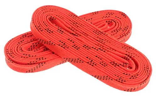 BESPORTBLE 1 par de cordones para hockey y patines de hockey sobre hielo, cordones encerados, anticongelación, antifractura, para deportes, esquí, hockey 2022, invierno, naranja, 96 pulgadas